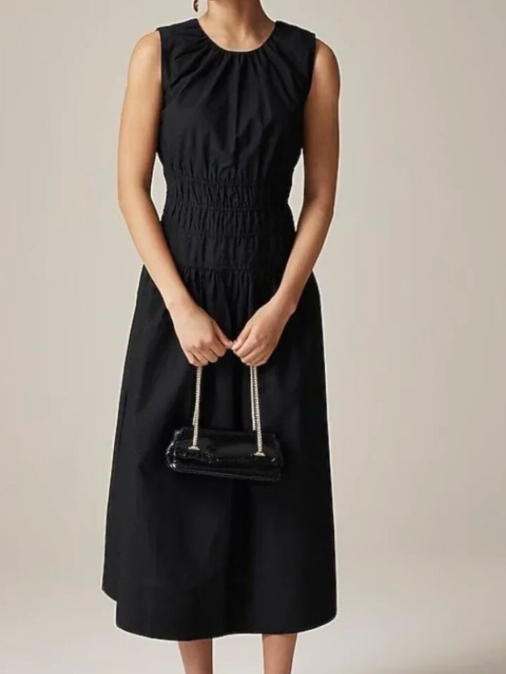 J. Crew Hyacinth Dress in Cotton Poplin Black - size XS